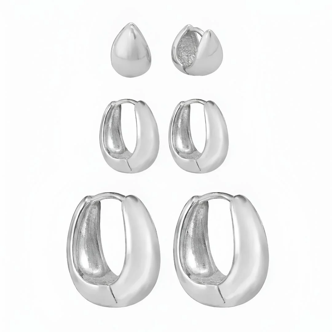 Hoop Earrings Dome Huggie Classic Non Tarnish Jewelry